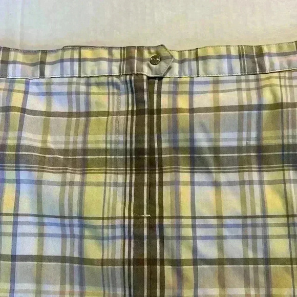 Izod CoolFX Tennis Golf Skirt with under shorts yellow brown plaid size 12 skort - Picture 3 of 13